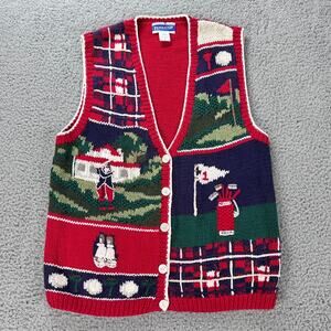 Vtg Pendleton Knockabouts Women’s Medium Golf Vest Knit Button-Down Sleeveless